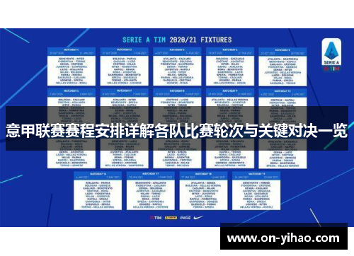 意甲联赛赛程安排详解各队比赛轮次与关键对决一览